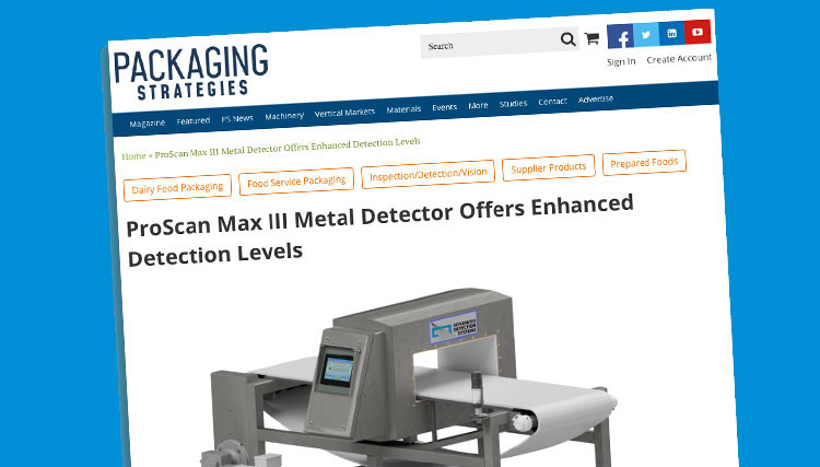 Packagin Strategies News Release on ADS's ProScan Max III Metal Detector