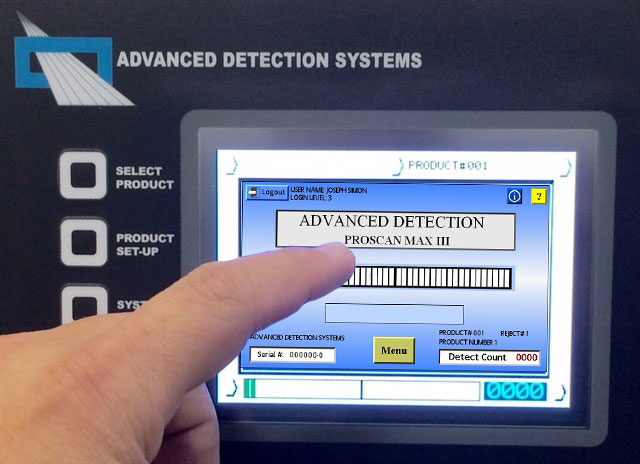 ADS Metal Detector Product Testing Screen