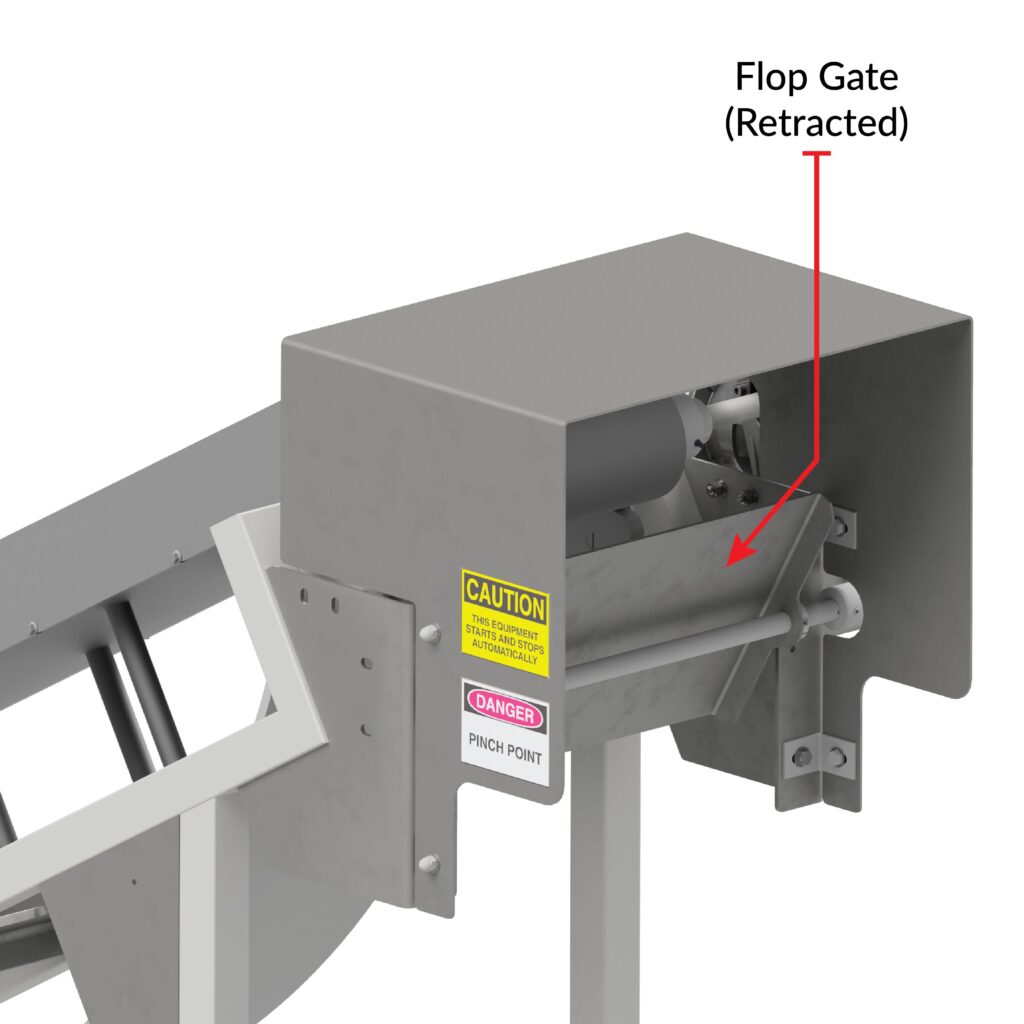Flop Gate Reject Retracted on Food Metal Detector 