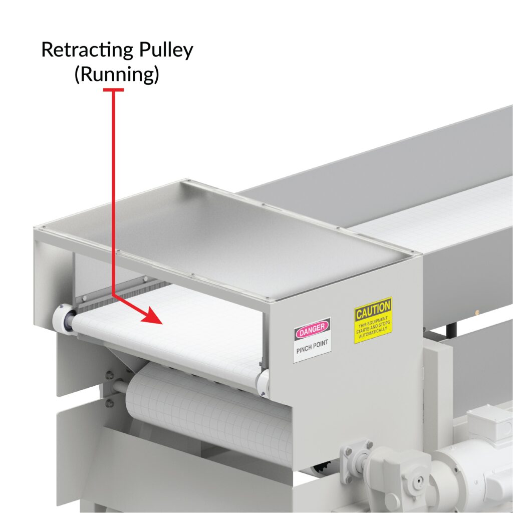 Running Pulley Reject Device on Food Processing Metal Detector