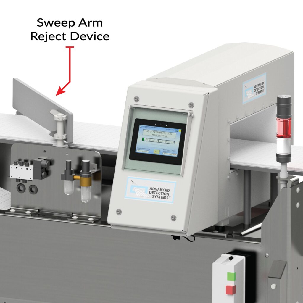 Sweep Arm Reject Device on Food Grade Metal Detection System
