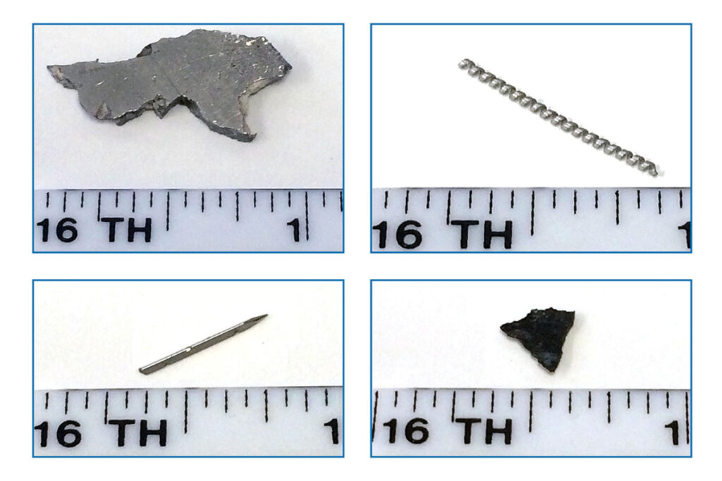 Examples of Metal Contaminants Detected by Metal Detector